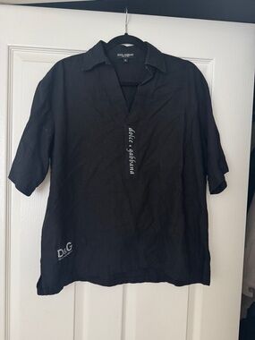 Dolce & Gabbana Black Logo Polo Top